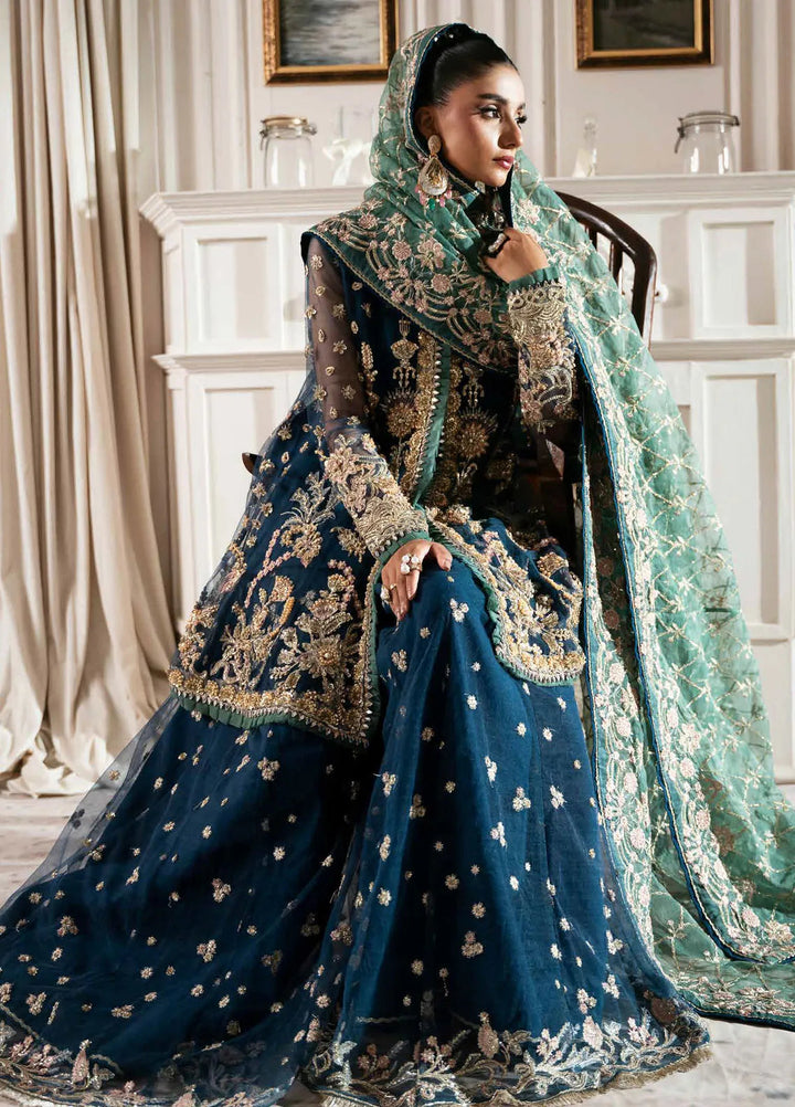 Inayat By Ajr Embroidered Net Suit Unstitched 3 Piece AJR24IWD-06 Regal Sapphire - Formal Collection