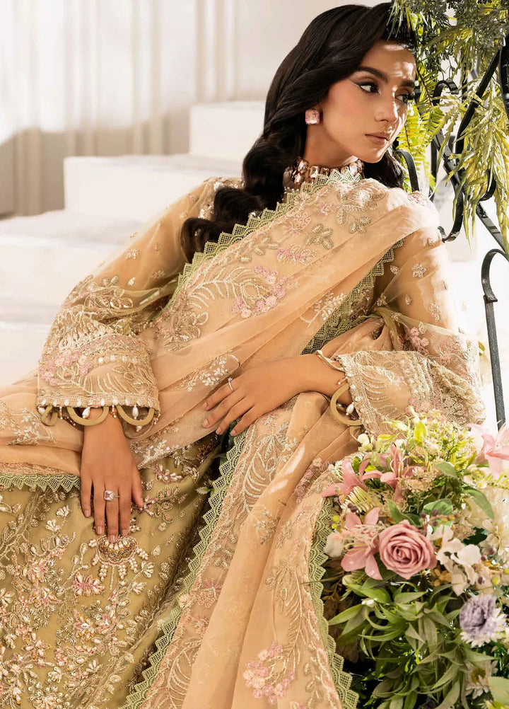 Inayat By Ajr Embroidered Net Suit Unstitched 4 Piece AJR24IWD-01 Brewing Matcha - Formal Collection