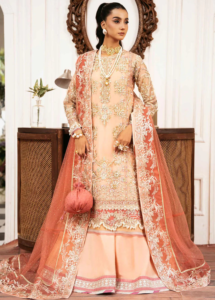 Inayat By Ajr Embroidered Organza Suit Unstitched 3 Piece AJR24IWD-03 Sun Kissed - Formal Collection