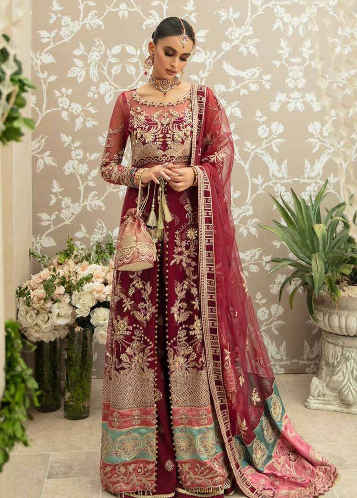 Inayat Embroidered Net Suits Unstitched 4 Piece IN21LW ILW-02 AZALEA - Luxury Formals Collection