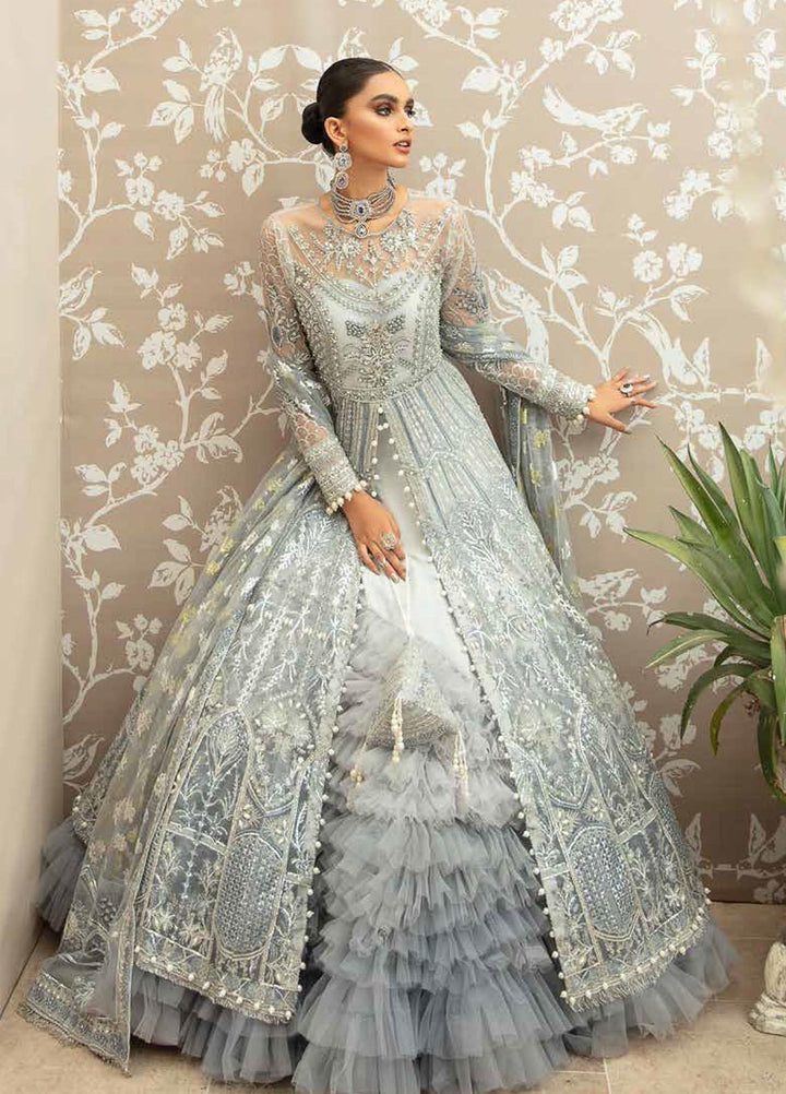 Inayat Embroidered Net Suits Unstitched 4 Piece IN21LW ILW-03 BUTTERCUP - Luxury Formals Collection