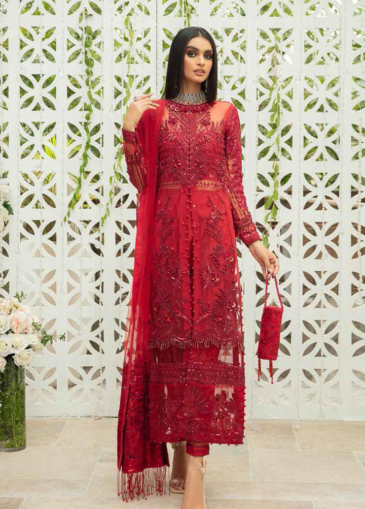 Inayat Embroidered Tulle Suits Unstitched 4 Piece IN21LW ILW-05 GULAAB - Luxury Formals Collection