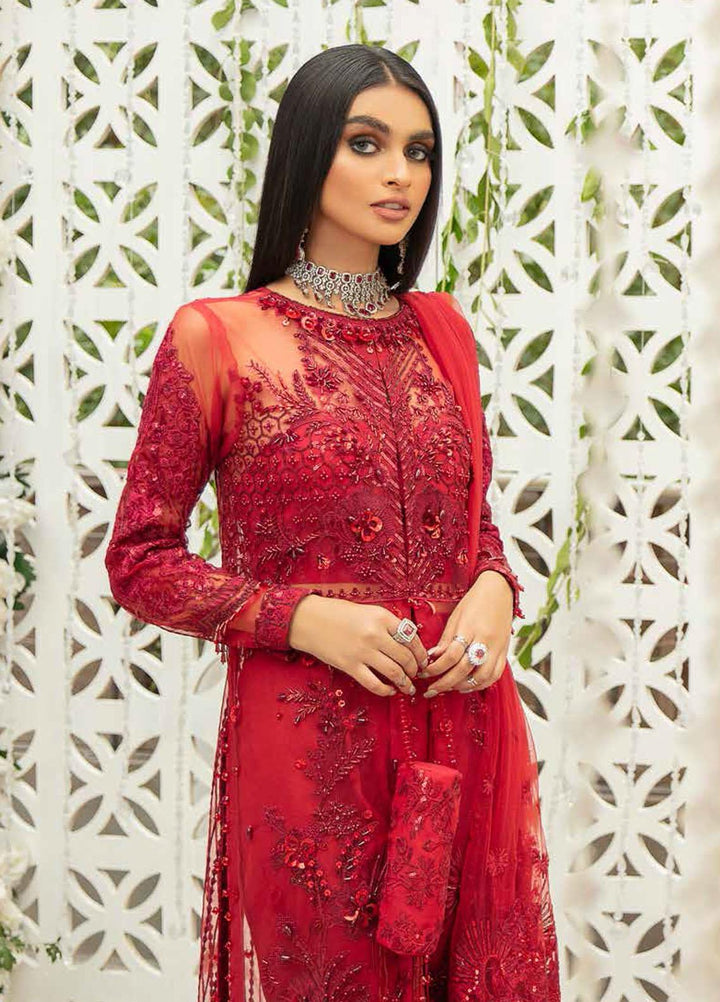 Inayat Embroidered Tulle Suits Unstitched 4 Piece IN21LW ILW-05 GULAAB - Luxury Formals Collection