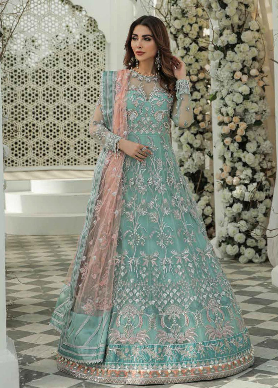 Inayat Embroidered Organza Suits Unstitched 3 Piece IN22LW 01 Giselle - Luxury Wedding Collection