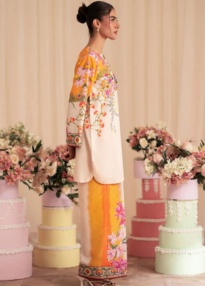 Inayat Pret Printed Silk 2 Piece Suit Marigold