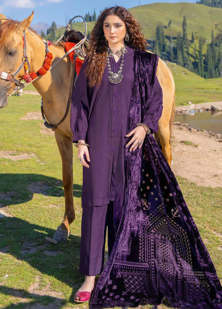 Insia By Riaz Arts Embroidered Wool Suit Unstitched 3 Piece RA24I D-02 - Winter Collection