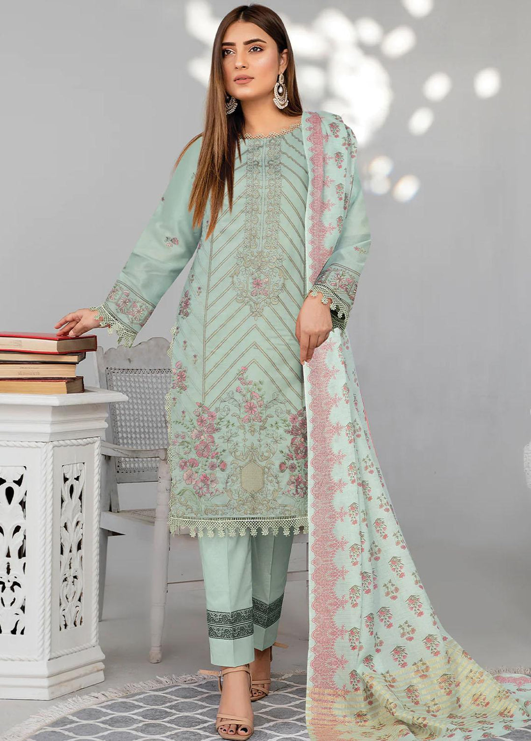 Insiya Clothing Embroidered Lawn Suits Unstitched 3 Piece INS23ME 07 - Eid Collection