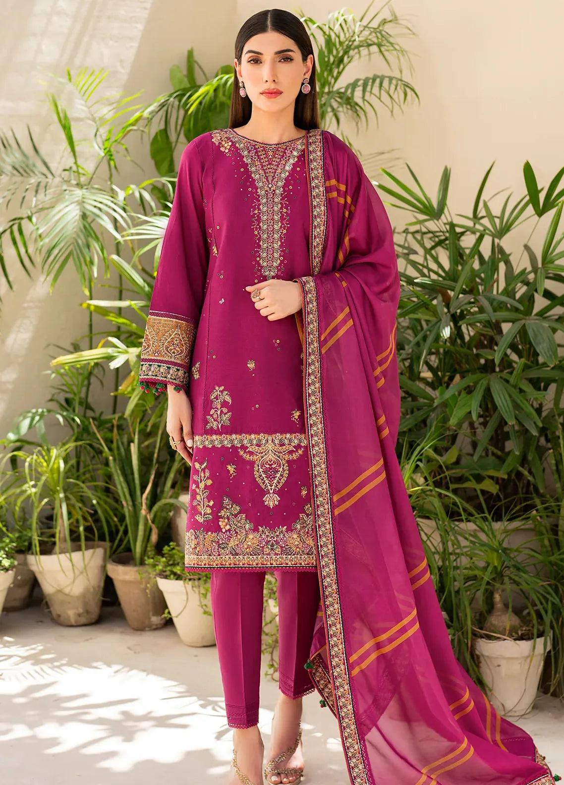 Iris by Jazmin Embroidered Lawn Suits Unstitched 3 Piece JZ25IL D-08 - Summer Collection