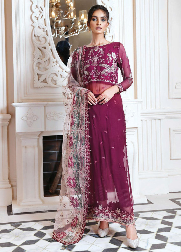 Isfahan by Xenia Formals Embroidered Chiffon Suits Unstitched 3 Piece XF21IF 07-GULL-E-WAFA - Luxury Collection