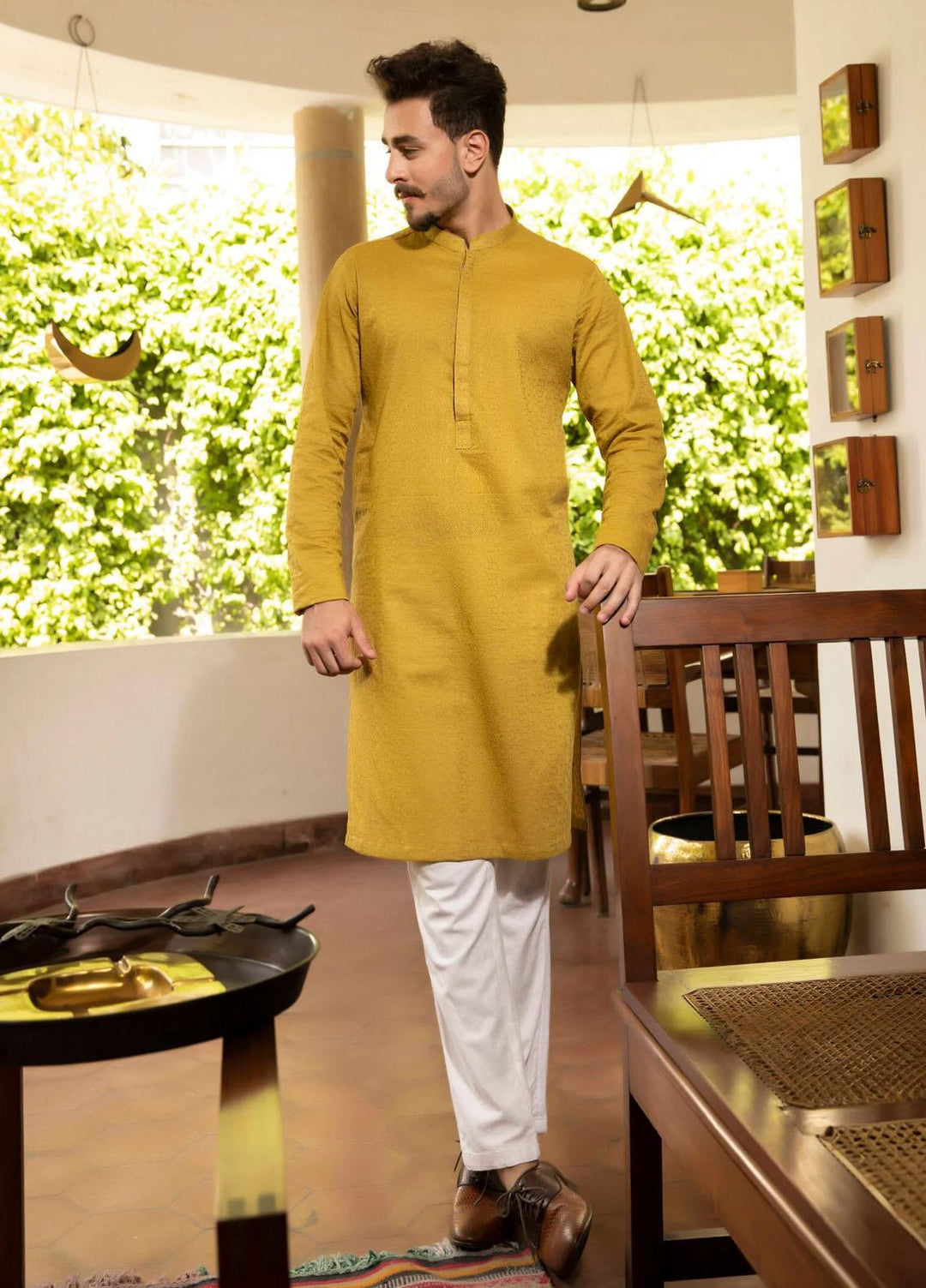 Istor Cotton Formal Kurta for Men - IST-14-Ochre
