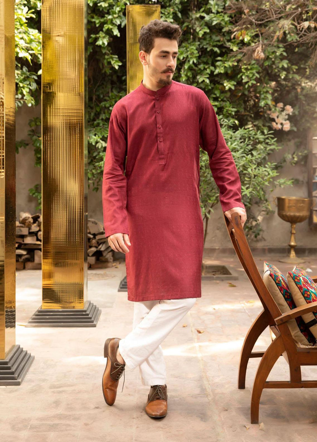 Istor Cotton Formal Kurta for Men - IST-16-Red