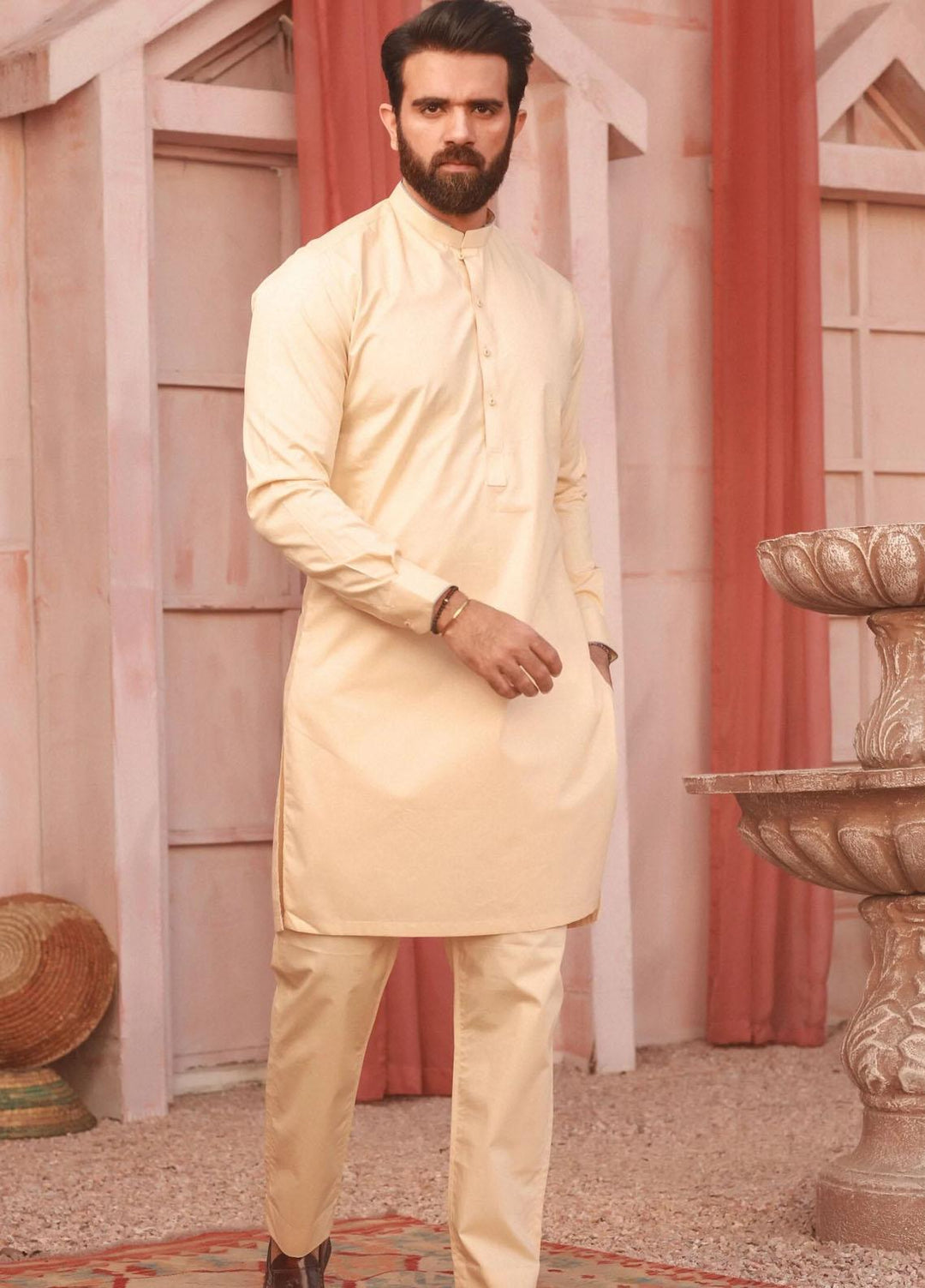 Istor Cotton Formal 3 Piece Suit for Men - IST-04-BEIGE