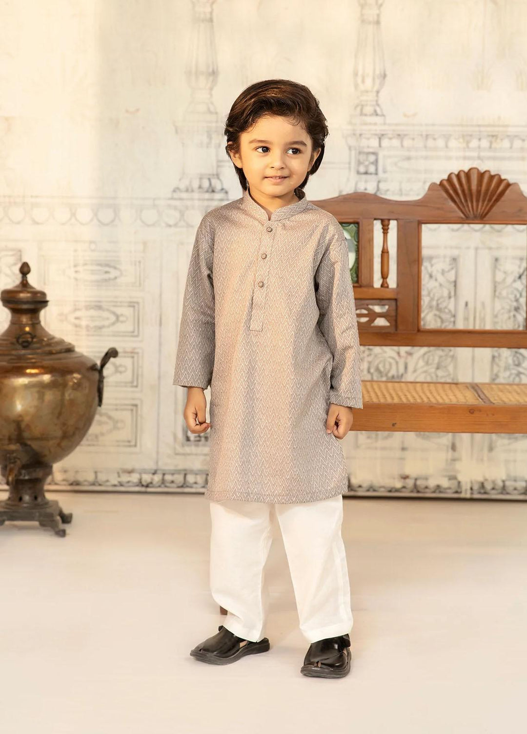 Istor Cotton Formal Kurta Pajama for Kid - IST-38-Brown