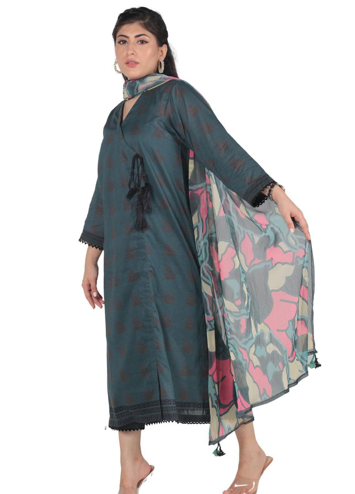 Vibgyor Fashion Pret Printed Lawn 3 Piece Suit D5-C2-23S ZEYA GREEN