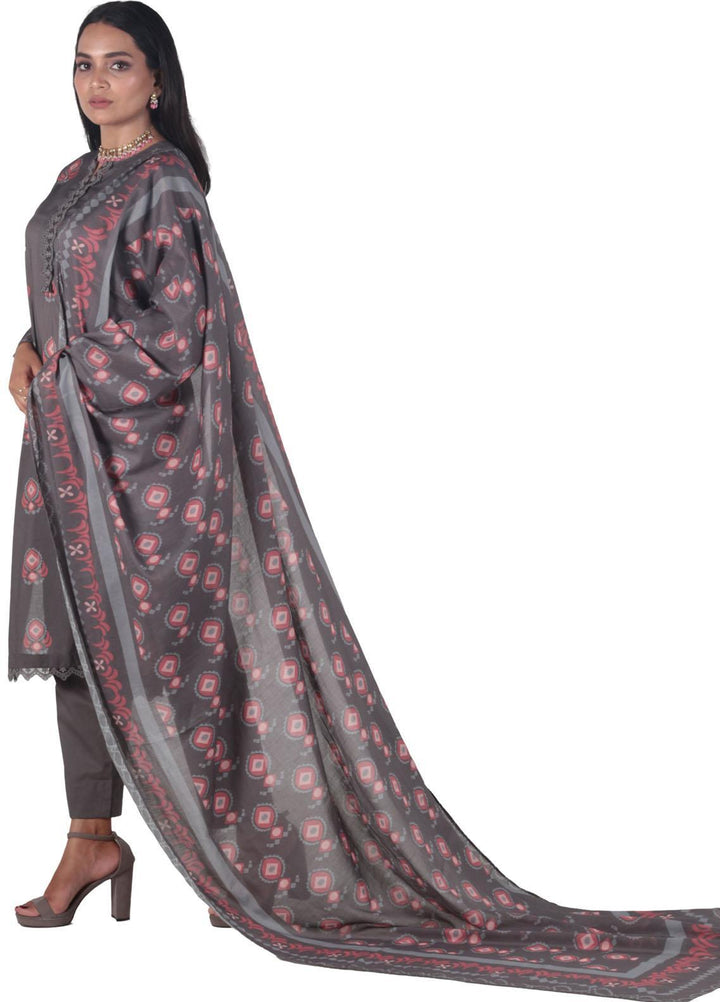 Vibgyor Fashion Pret Printed Lawn 3 Piece Suit D8-C2-23S IVAAN GREY