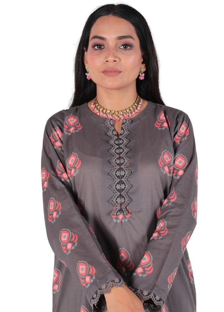 Vibgyor Fashion Pret Printed Lawn 3 Piece Suit D8-C2-23S IVAAN GREY