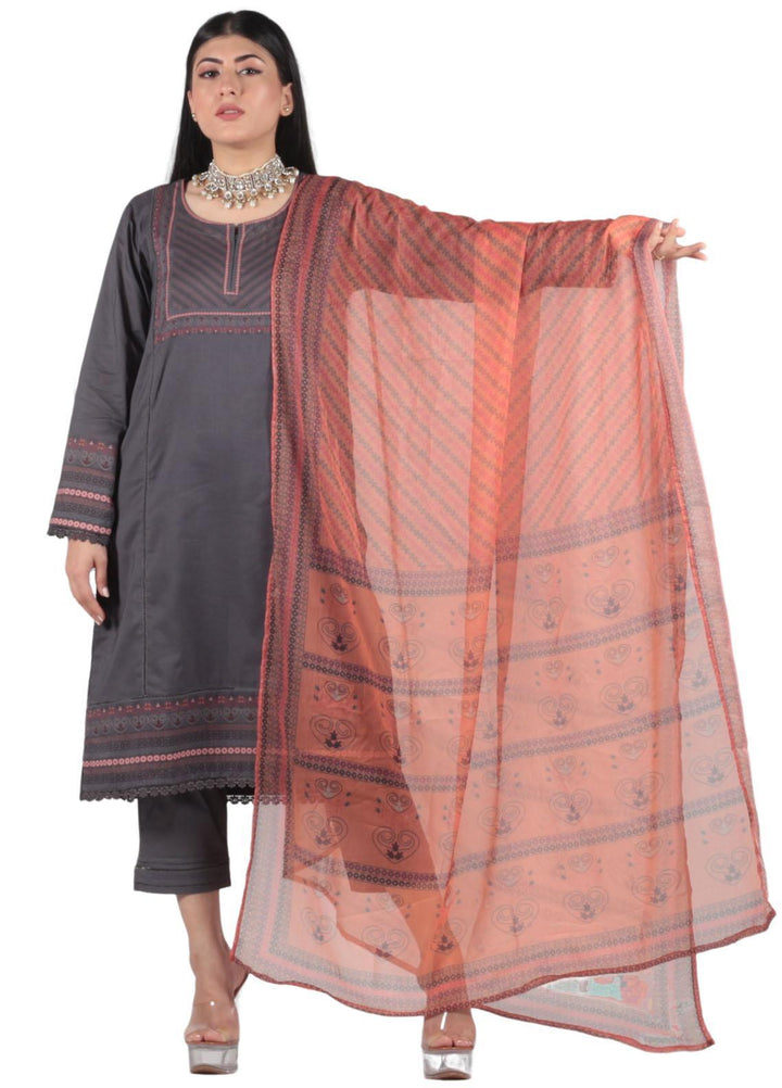 Vibgyor Fashion Pret Printed Lawn 3 Piece Suit D9-23S RUYA GREY