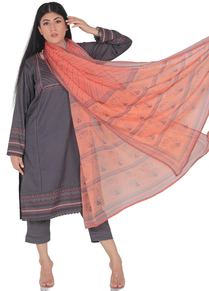 Vibgyor Fashion Pret Printed Lawn 3 Piece Suit D9-23S RUYA GREY