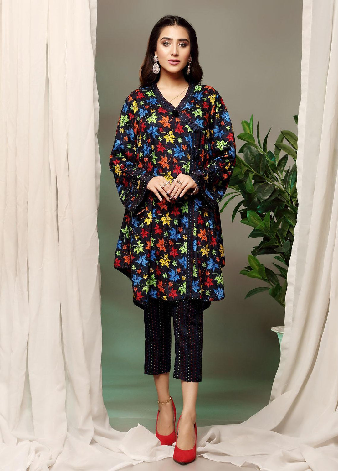 Heena By Ittehad Textiles Printed Linen Suits Unstitched 2 Piece ITD21H 1902-B - Winter Collection