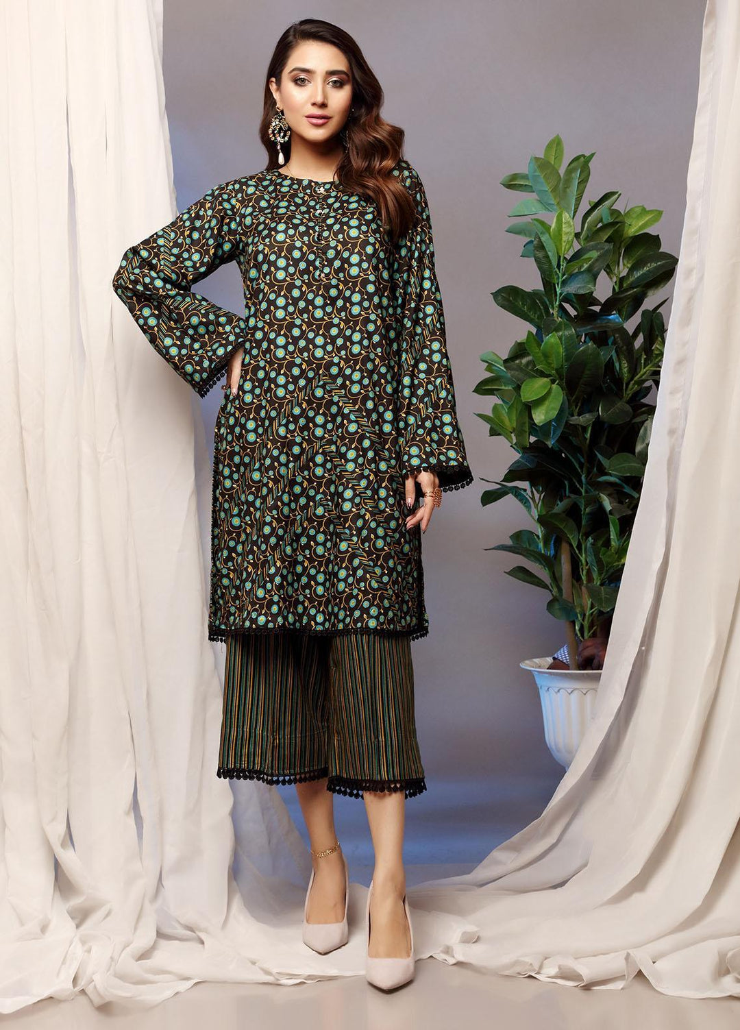 Heena By Ittehad Textiles Printed Linen Suits Unstitched 2 Piece ITD21H 1905-B - Winter Collection