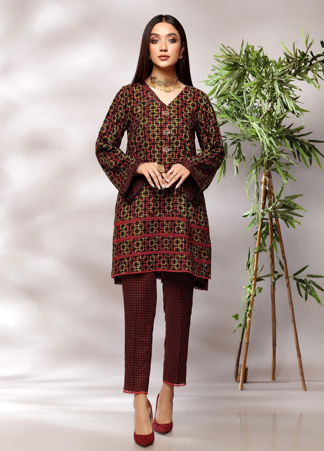 Heena By Ittehad Textiles Printed Linen Suits Unstitched 2 Piece ITD21H 1906-A - Winter Collection