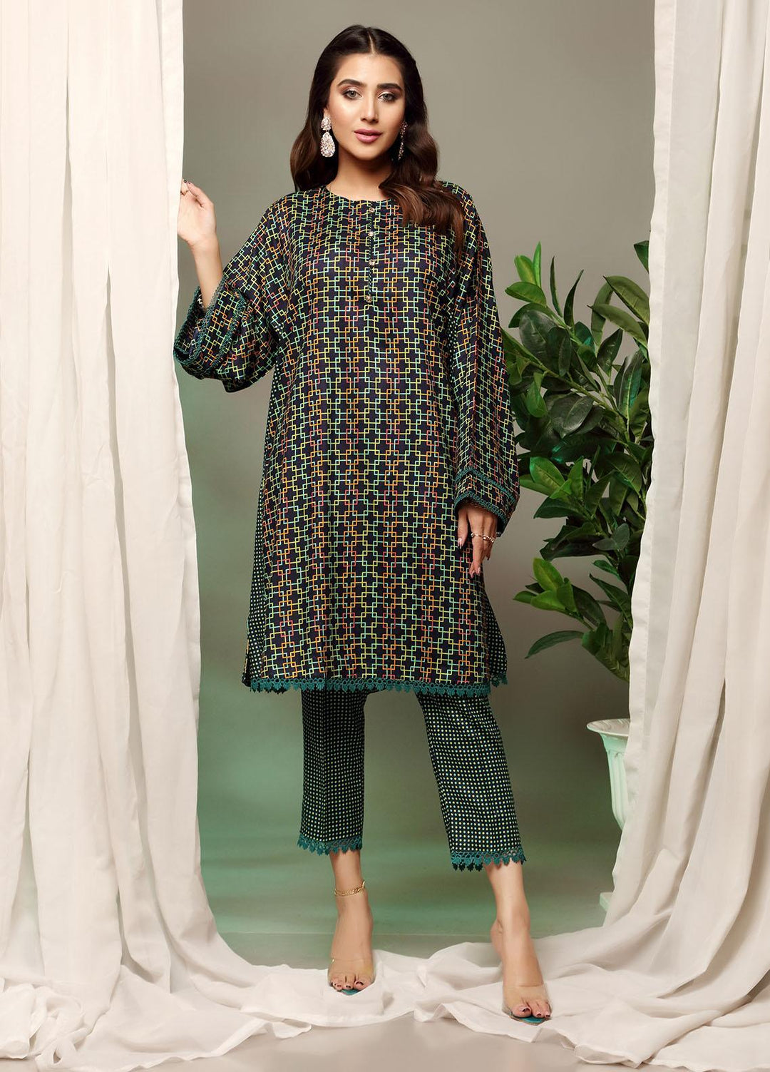 Heena By Ittehad Textiles Printed Linen Suits Unstitched 2 Piece ITD21H 1906-C - Winter Collection