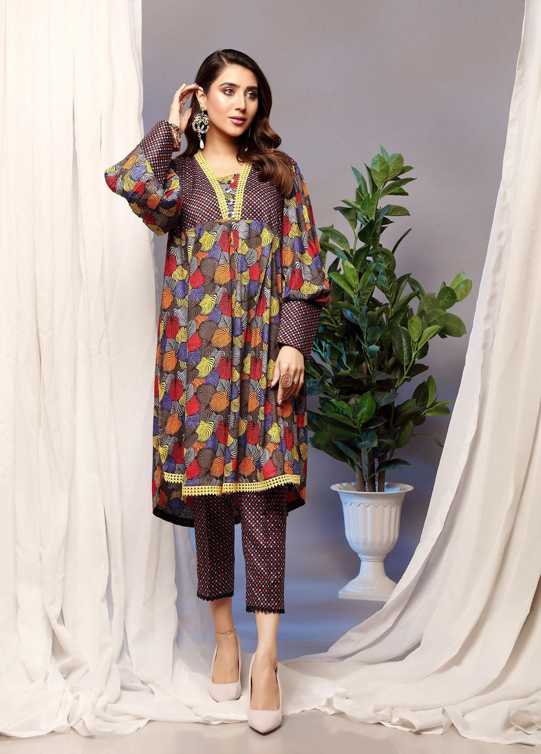 Heena By Ittehad Textiles Printed Linen Suits Unstitched 2 Piece ITD21H 1908-A - Winter Collection