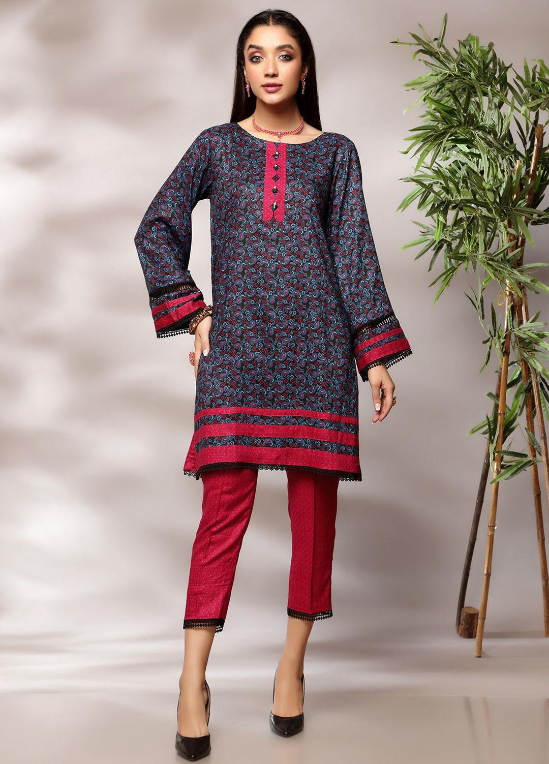 Heena By Ittehad Textiles Printed Linen Suits Unstitched 2 Piece ITD21H 1915-B - Winter Collection