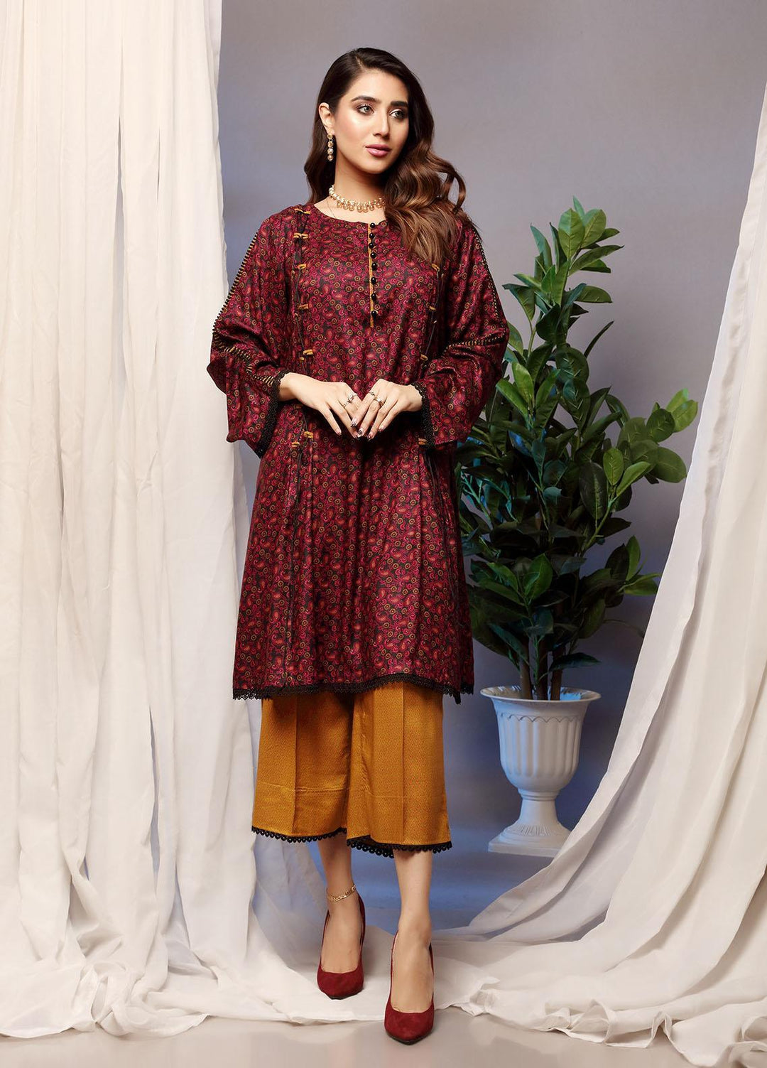 Heena By Ittehad Textiles Printed Linen Suits Unstitched 2 Piece ITD21H 1915-C - Winter Collection