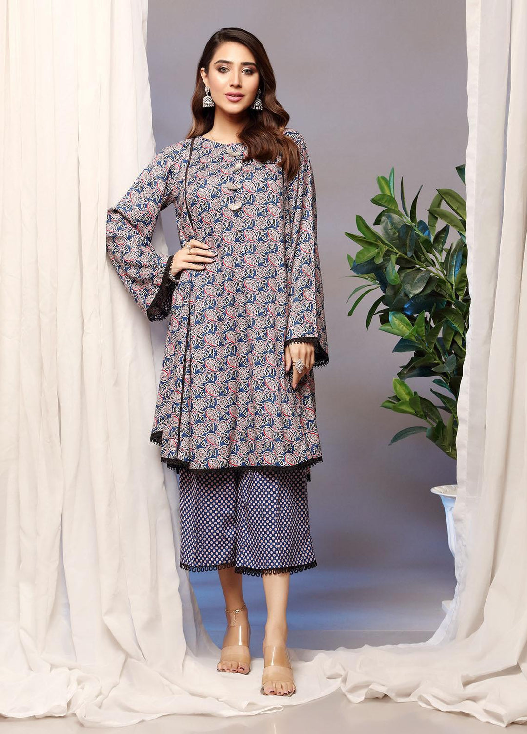 Heena By Ittehad Textiles Printed Linen Suits Unstitched 2 Piece ITD21H 1919-B - Winter Collection