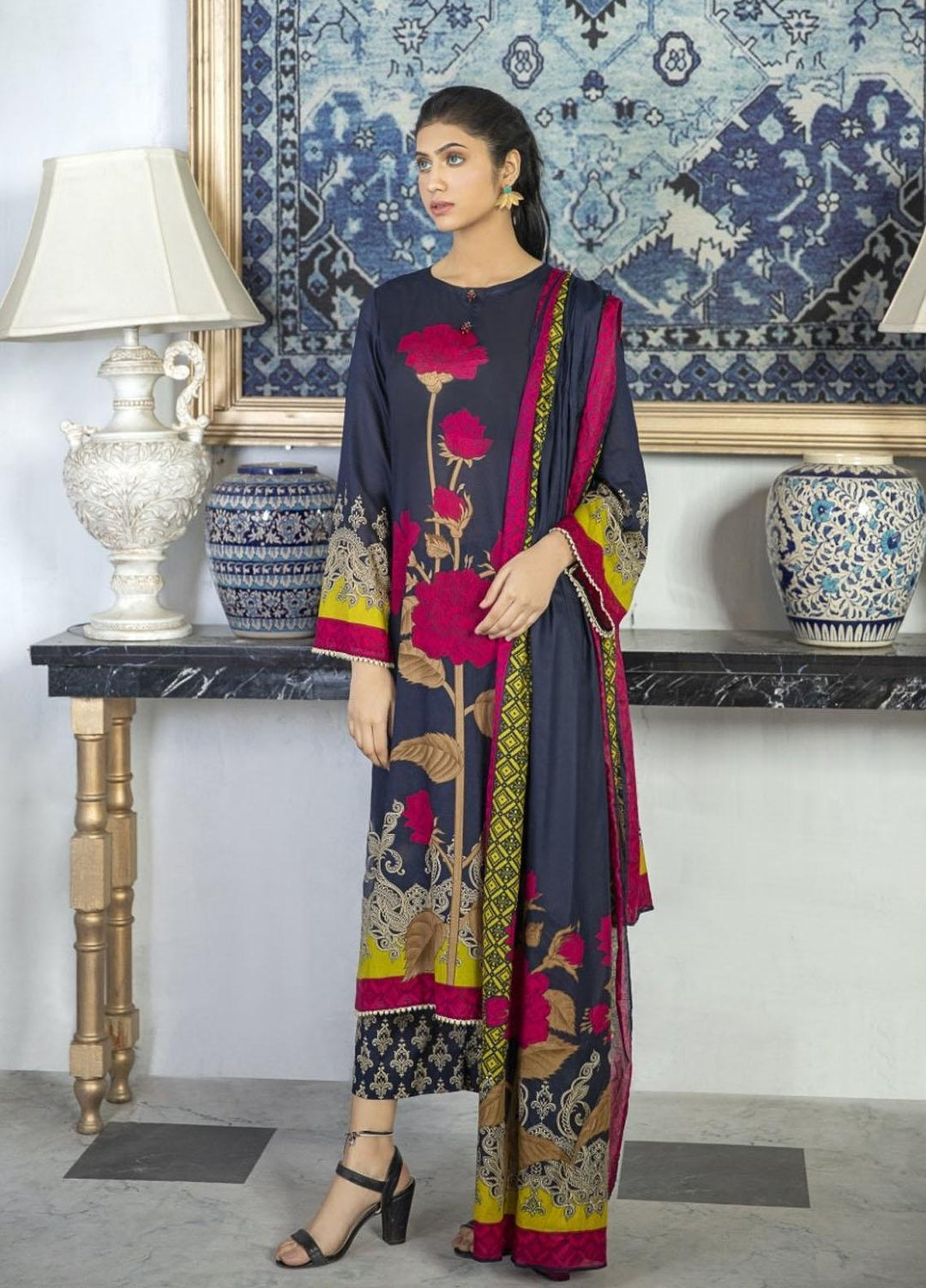 Crystal By Ittehad Textiles Printed Lawn Suits Unstitched 3 Piece ITD21C 21146A - Summer Collection