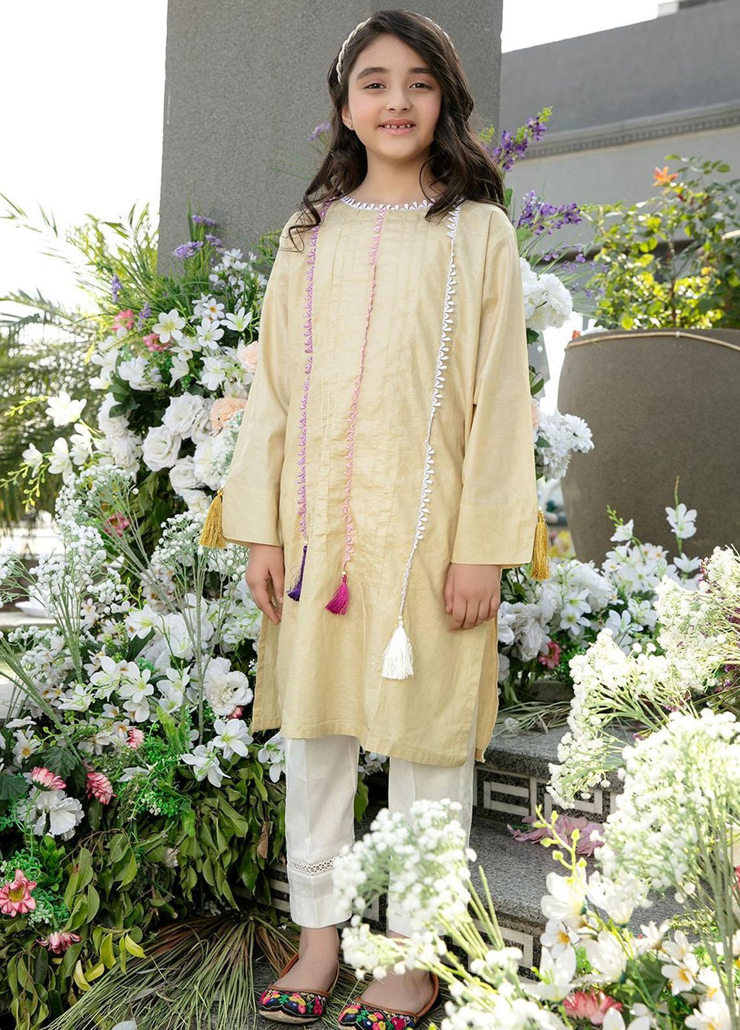 Ittehad Textiles Lawn Printed Shirt for Girls - DL-SK21-39 Golden