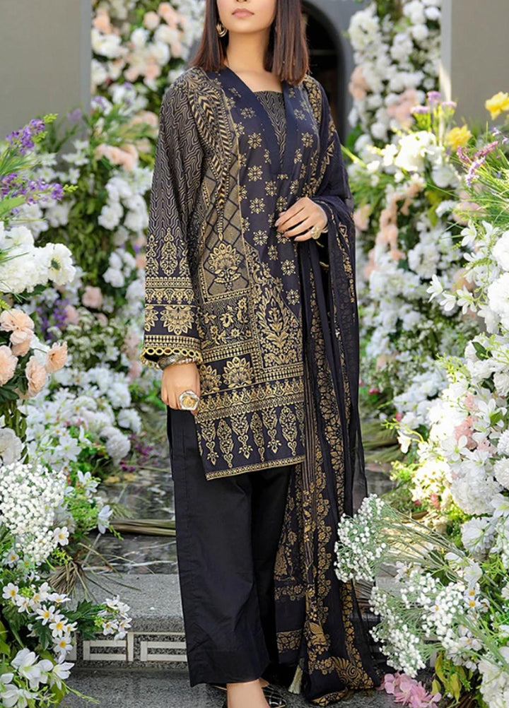 Ittehad Textiles Printed Lawn Stitched 3 Piece DL-SM21-22 Navy