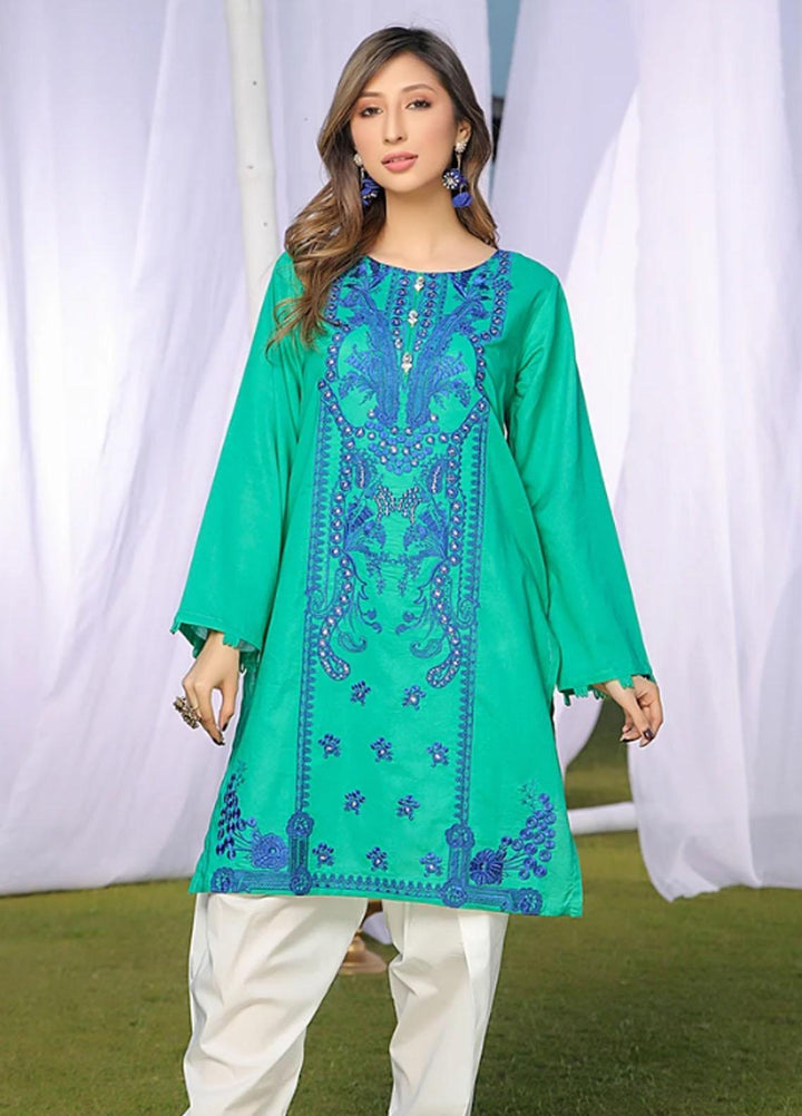Ittehad Textiles Embroidered Lawn Stitched Kurties DL-SM21-77 Green