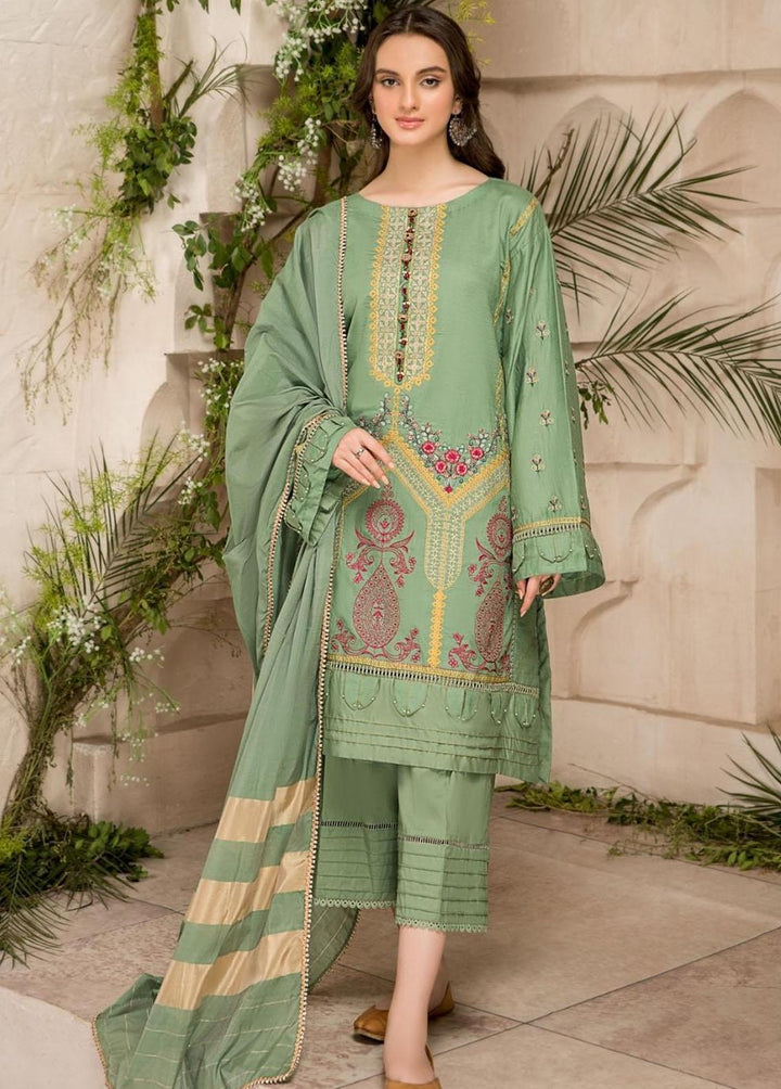 Ittehad Textiles Embroidered Lawn Suits Unstitched 3 Piece ITD22-PS2 LF-EP2-2214 Green - Summer Collection