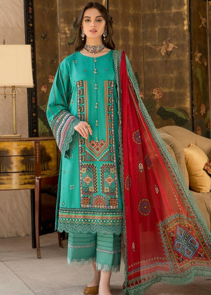 Ittehad Textiles Embroidered Lawn Suits Unstitched 3 Piece ITD22-PS2 LF-EP2-2225 Green - Summer Collection