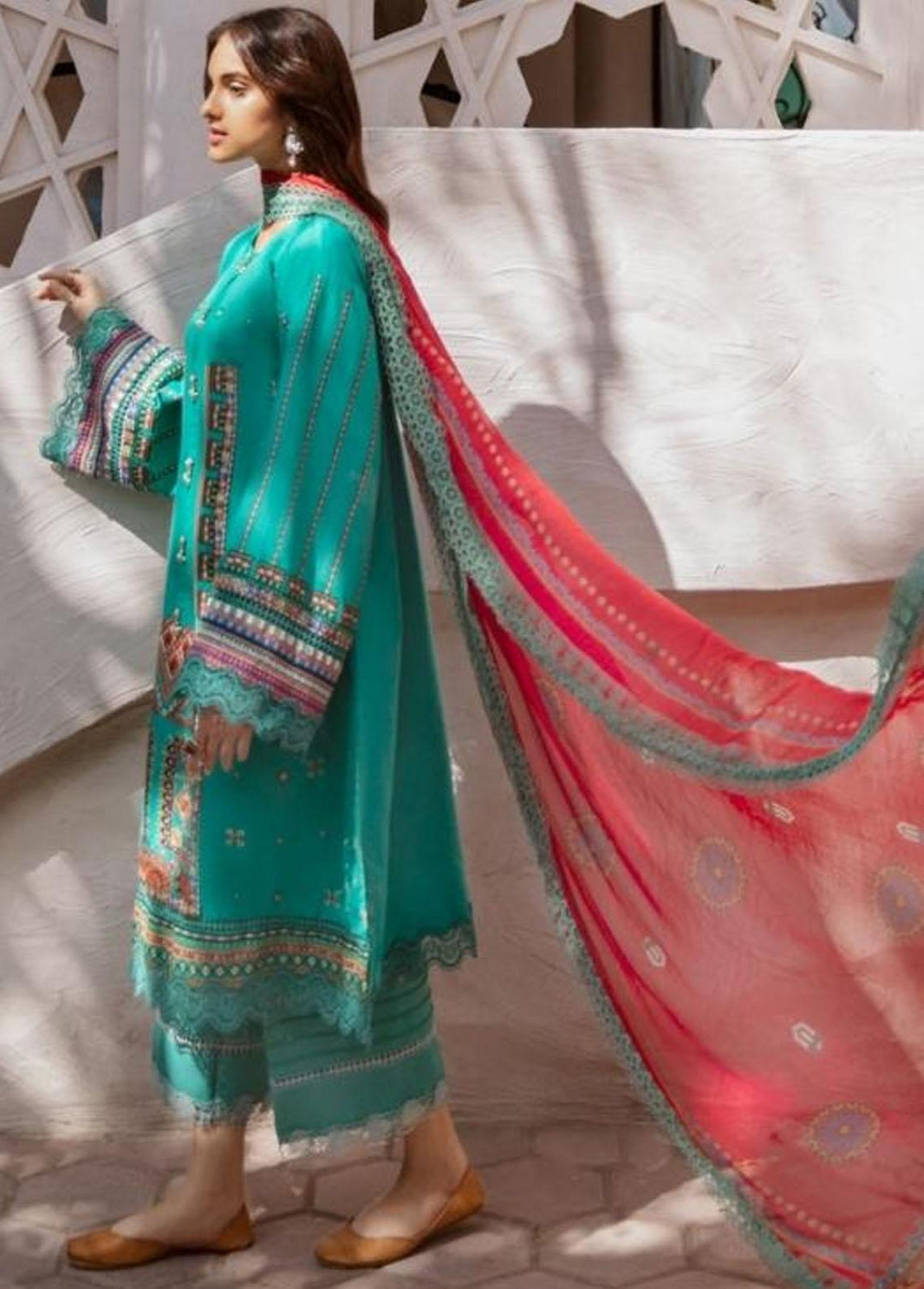 Ittehad Textiles Embroidered Lawn Suits Unstitched 3 Piece ITD22-PS2 LF-EP2-2225 Green - Summer Collection