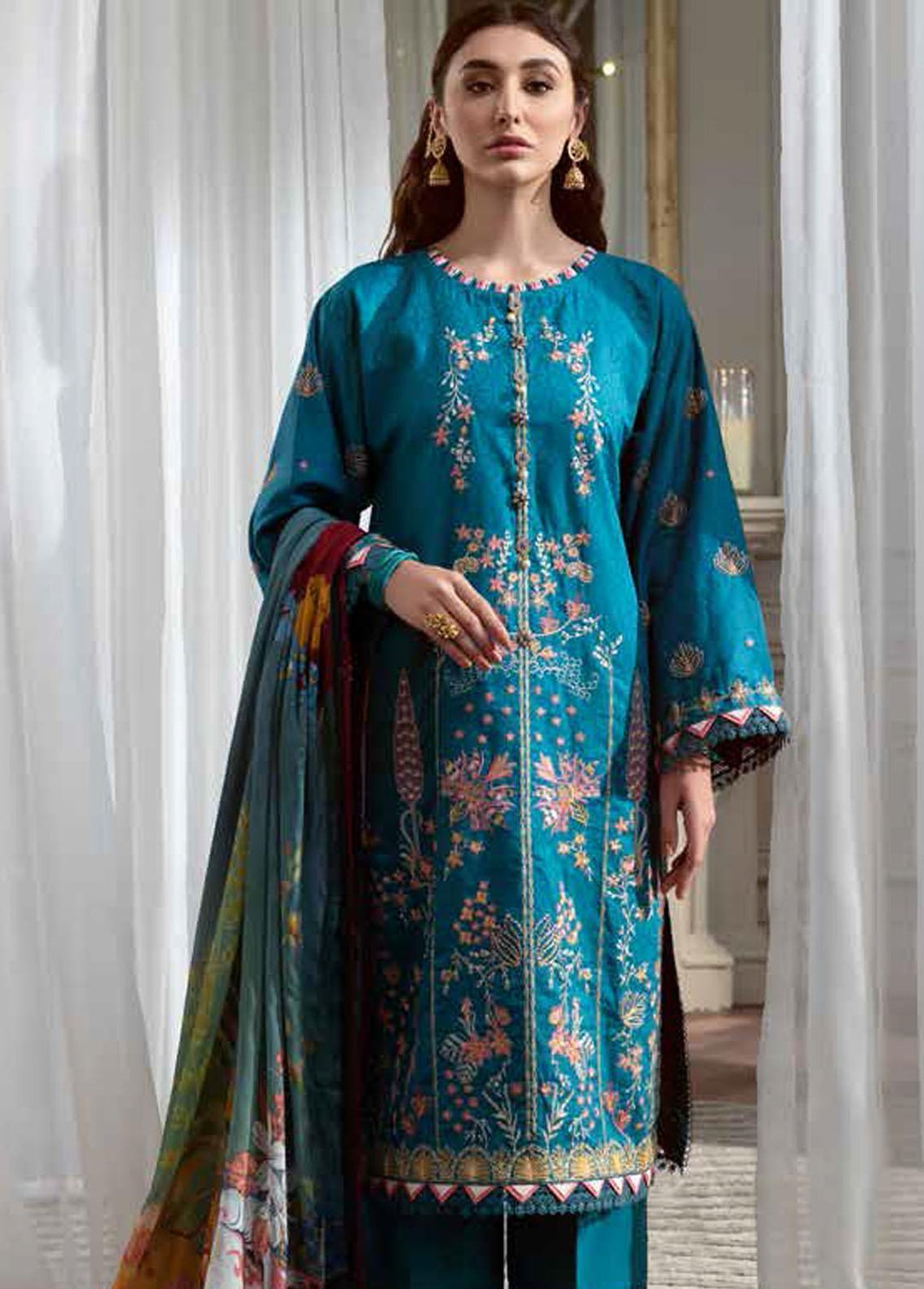 Ittehad Textiles Embroidered Lawn Suits Unstitched 3 Piece ITD22S LF-EP3-2232 - Summer Collection