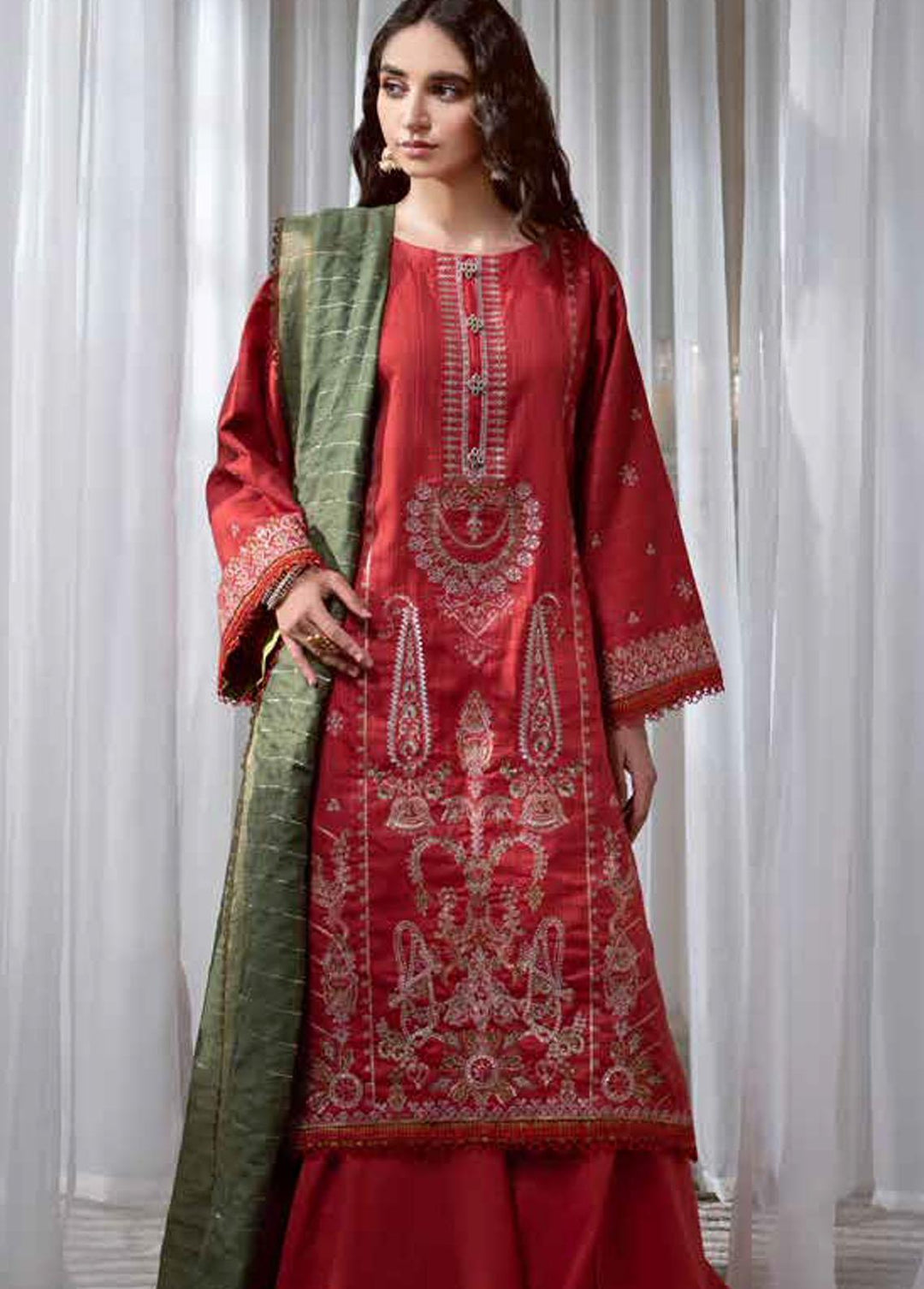 Ittehad Textiles Embroidered Lawn Suits Unstitched 3 Piece ITD22S LF-EP3-2237 - Summer Collection