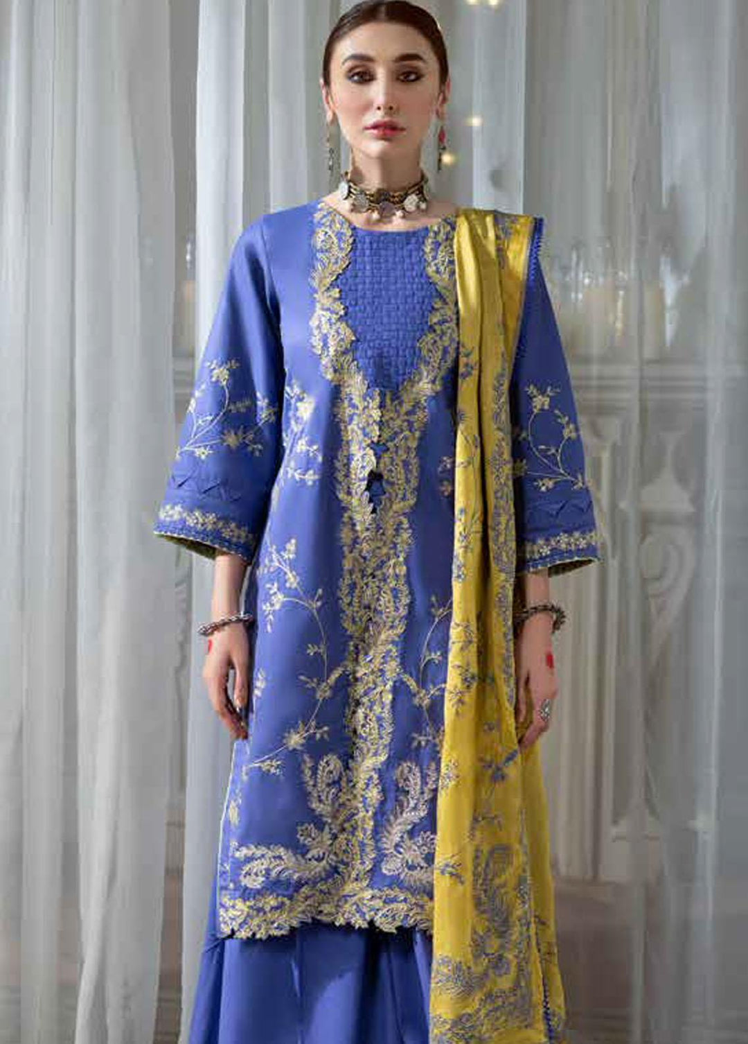Ittehad Textiles Embroidered Lawn Suits Unstitched 3 Piece ITD22S LF-EP3-2243 - Summer Collection