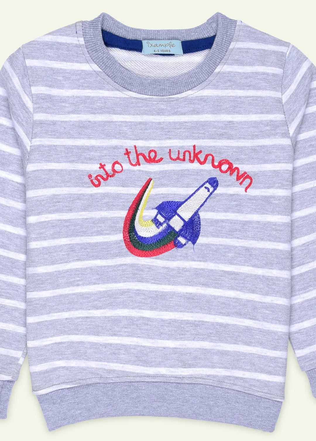 Ixample Embroidered French Terry Sweatshirt Striped