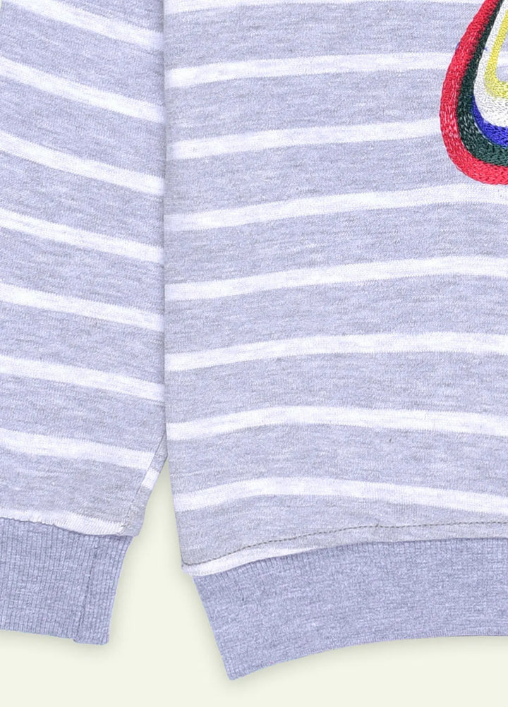 Ixample Embroidered French Terry Sweatshirt Striped