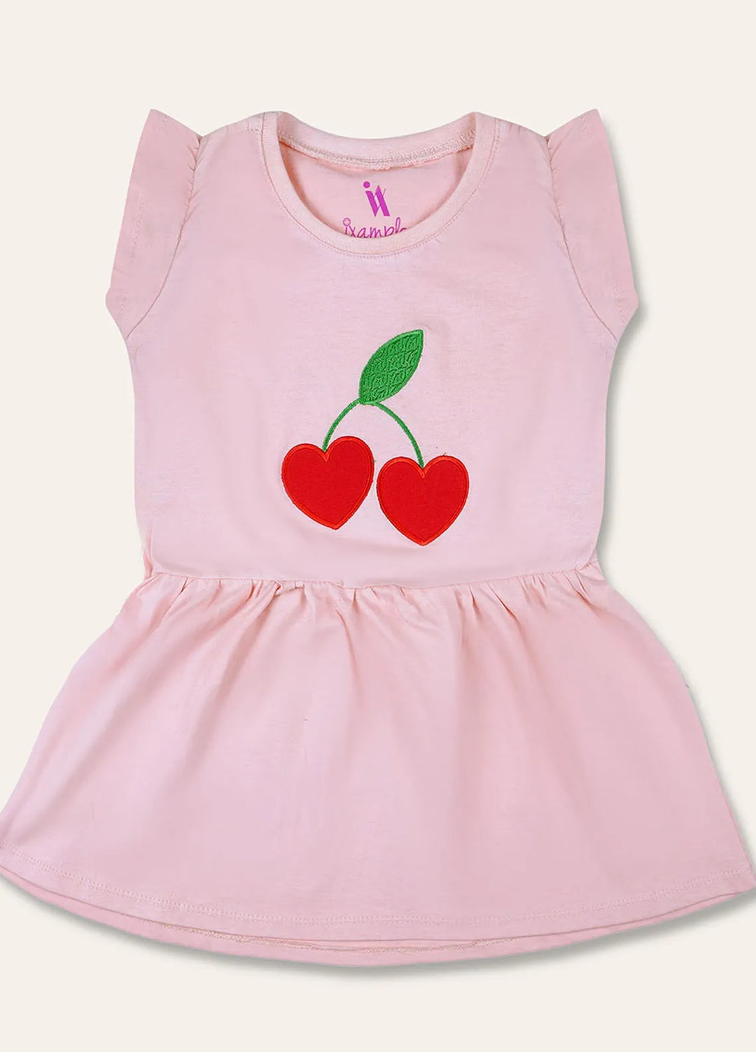 Ixample Pret Casual Cotton Cherry Embroidered Dress