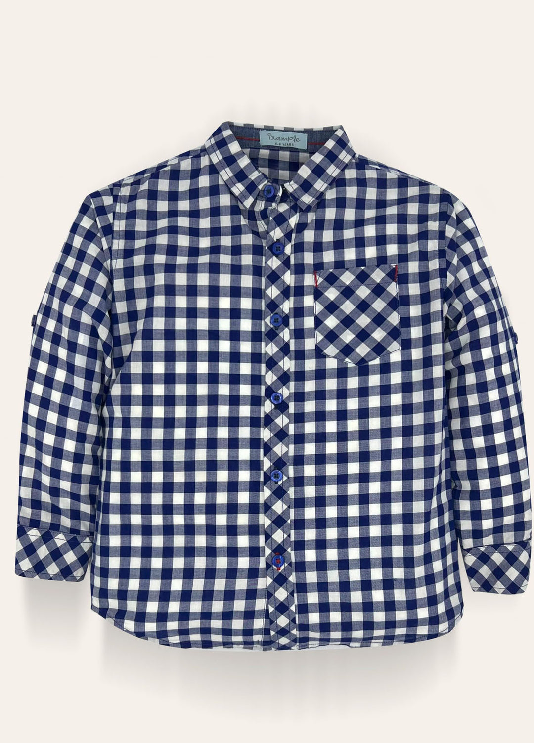 Ixample Pret Cotton 1 Piece Navy Check Shirt