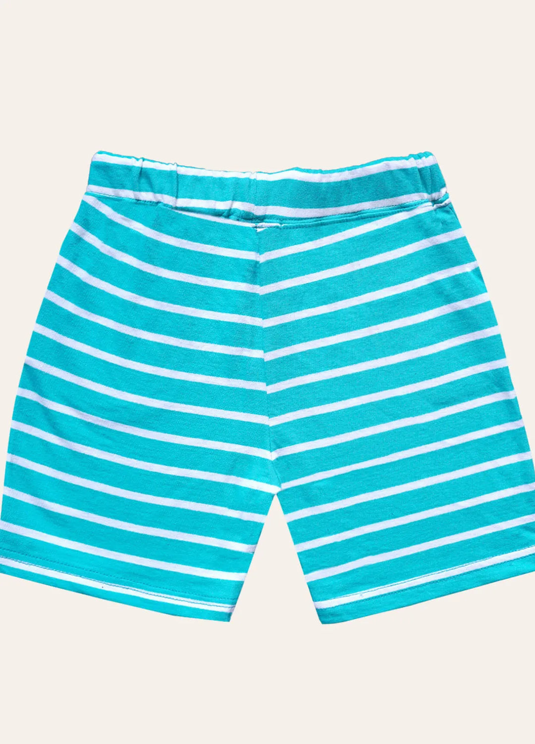 Ixample Pret Cotton Bottom Green And White Striped Short