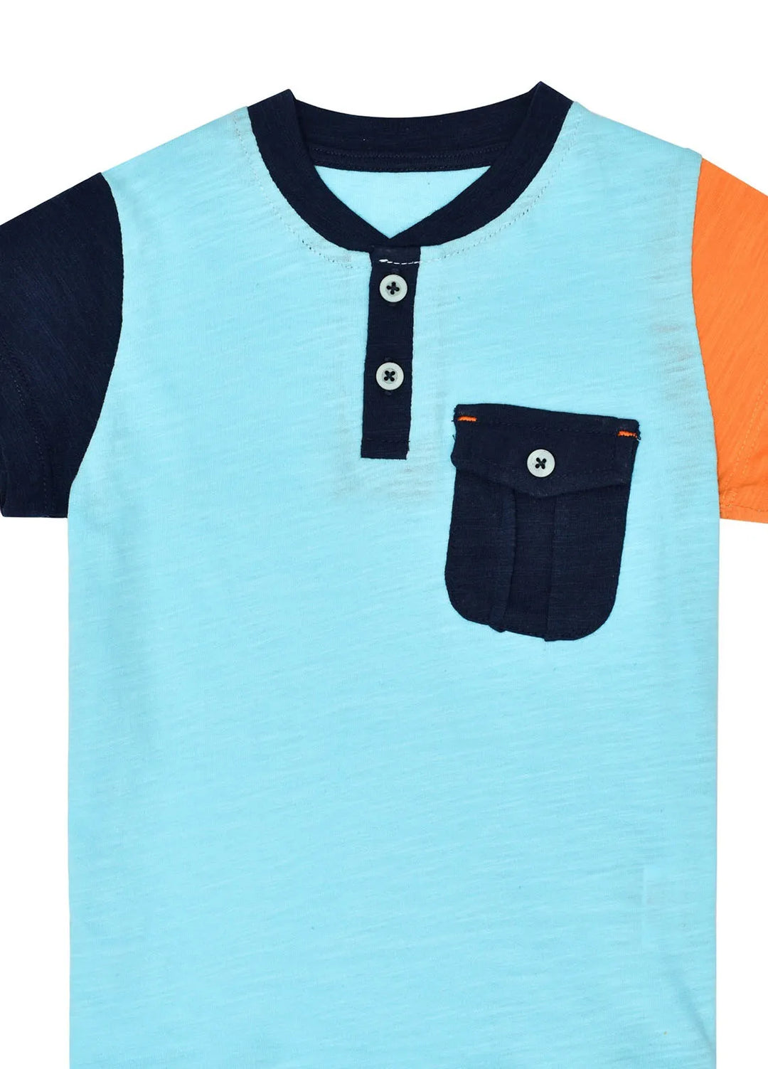 Ixample Pret Cotton Jersey Tshirt Round Neck Button up T Shirt