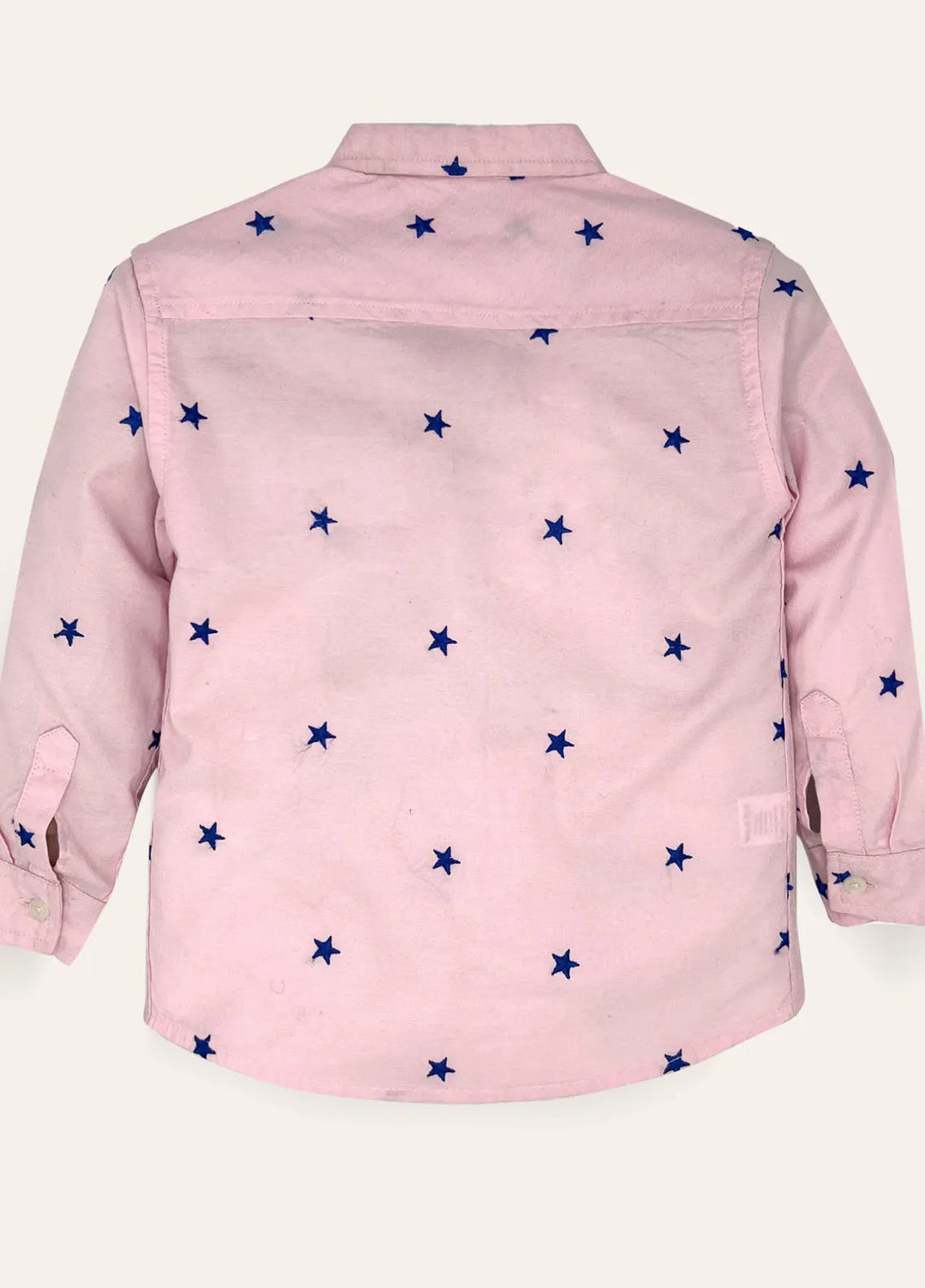 Ixample Pret Cotton Shirt Boys Star Embroidered Pink Chambray Shirt