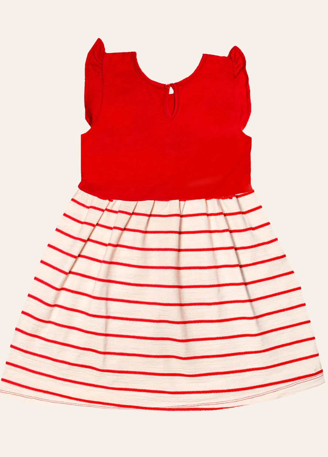Ixample Pret Printed Cotton Jersey Girls Stiped Necklace Print Dress