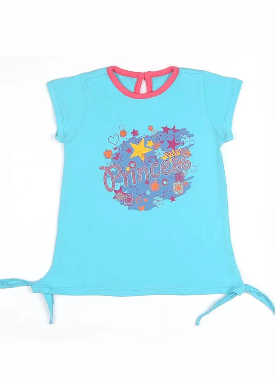 Ixample Pret Printed Cotton Jersey Turquoise Princess Tee