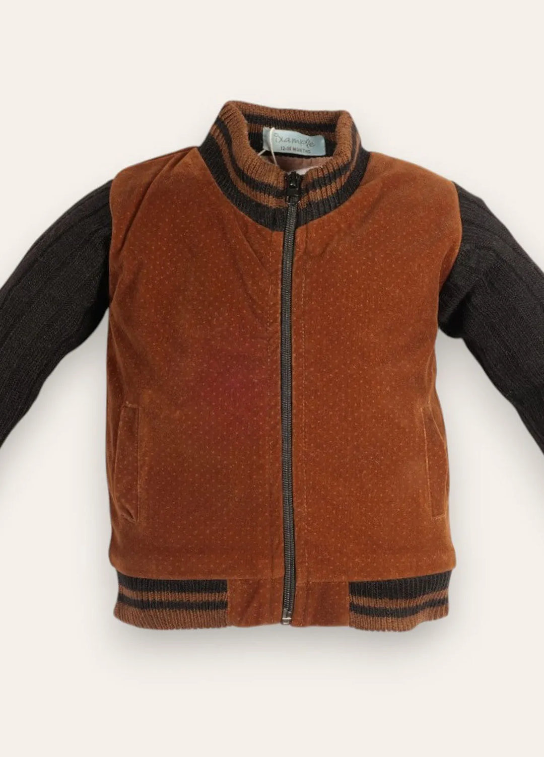 Ixample Pret Solid Cotton 1 Piece Brown Suede Zipper